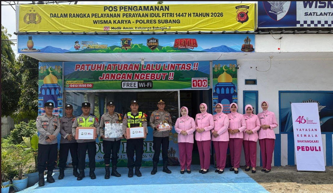 Pengurus Bhayangkari Cabang Subang Kunjungi Pos Pam Wisma Karya, Berikan Dukungan untuk Personel Ops Ketupat Lodaya 2026