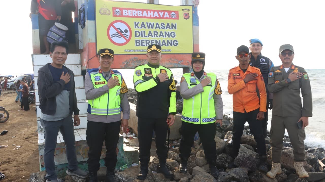 Kapolres Subang Tinjau Jalur Wisata Pantai Pondok Bali, Pastikan Keamanan Libur Idul Fitri Tetap Kondusif